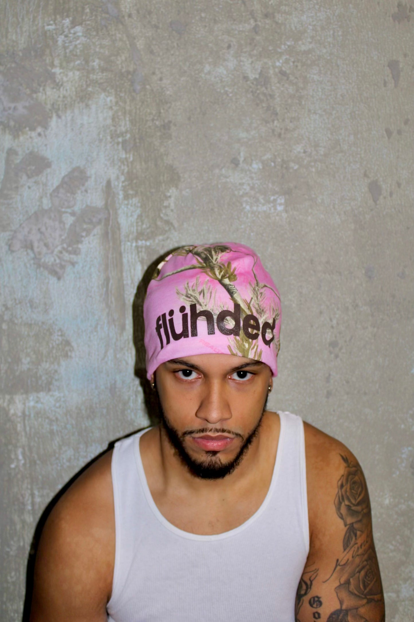 Flühded Pink Camo Knit Beanie