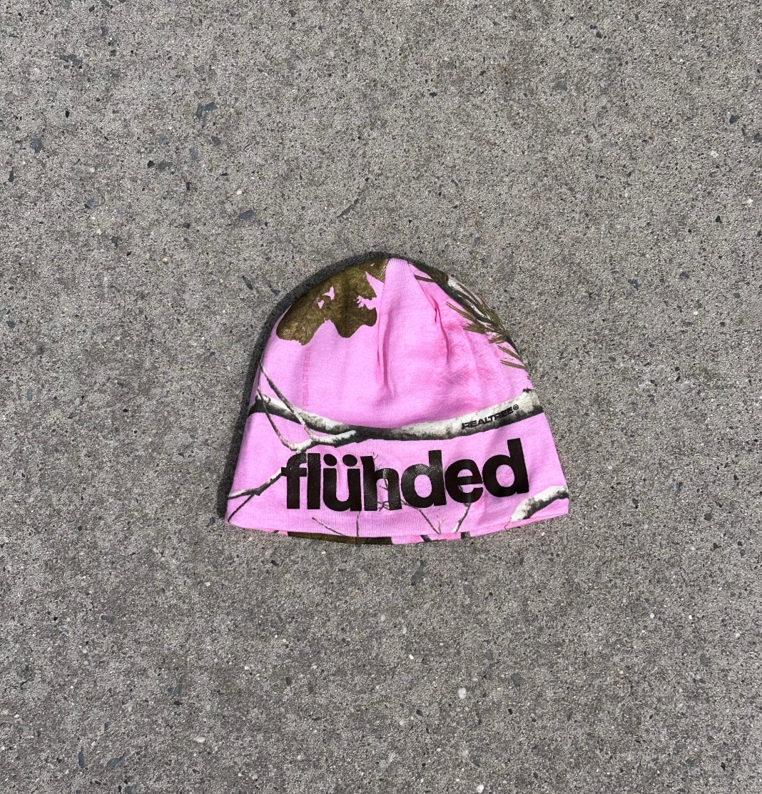 Flühded Pink Camo Knit Beanie